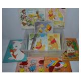 Collection of Vintage Children's Jigsaw Puzzles w/