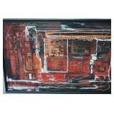 Kaubab Barni Signed Original Red Collage Mixed