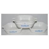 (4) Vtg Corningware P41 Blue Cornflower Petite