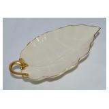 Lenox Fine China Gold Mark Handled Leaf Dish