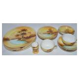 Vtg Noritake Morimura Handpainted Farmhouse Scene