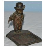 Antique Metal Bowery Boy Nodder Ashtray 4.25'