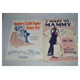 (2) Vtg Black Americana Sheet Music Mammy's