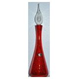 MCM Bischoff Controlled Bubble Ruby Red Art Glass