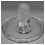 Lalique France Crystal Frosted Rapace Hawk Pin