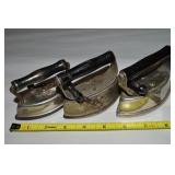 (3) Antique Miniature Sad Irons (1) Pat'd 5.22.00