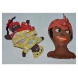 Vtg Handmade Jamaican Topsy Turvy Doll + 6.75'