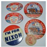 Vintage Pinback Lot w/ Nixon & Fort Sidney Days +