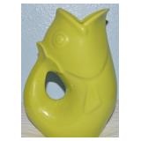 2006 Gurglepot Fish Ceramic Pitcher Lime Green