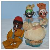 (2) Black American Pcs w/ Florida Souvenir Shells