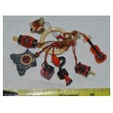 Antique Celluloid Japanese Kobe Set of 7 Charms