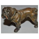 Antique Cast Metal Painted English Bulldog Figure