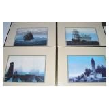 (4) Elton Bennett Framed Nautical Fine Art Prints