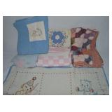 Lot of Quilts/Linens w/ (2) Blue Animal Child Size