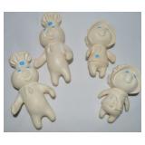 (2) Pairs 1971 Pillsbury Dough Boy & Girl Rubber