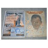 (2) Vtg Black Americana Sheet Music Sugar Coated