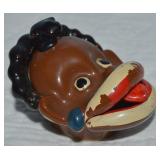Antique Ceramic Black Americana Lidded Mustard