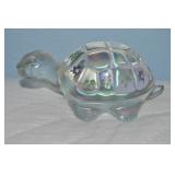 Fenton Crystal Iridized Handpainted Glass Turtle