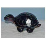 Fenton Art Glass Amethyst Carnival Turtle Figure