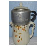 Vtg Hull Jewel Tea Autumn Leaf 9" Coffee Pot & Lid