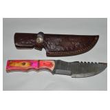 Custom Made Damascus Steel 5.25" Blade Knife