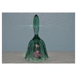 Fenton Art Glass Teal Handpainted Dogwood Flowers