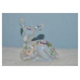 Fenton Art Glass Fawn Deer Opalescent Handpainted
