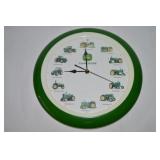 John Deere 13.5" Diam 12 Tractor Quartz Wall Clock