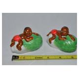 Vtg Black Americana Salt & Pepper Shaker Set