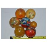 (7) Vintage Rubber Super Bounce Bouncy Balls incl