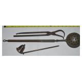 (3) Antique Metal Pcs w/ Candle Snuffer, Brake