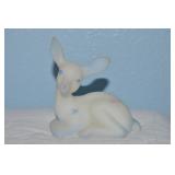 Fenton Art Glass Fawn Deer White Satin Blue Autumn
