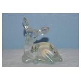 Fenton Art Glass Fawn Deer Iridized Handpainted