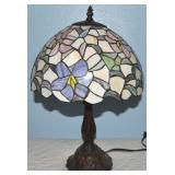 Tiffany-style Slag Stained Glass Floral Table Lamp