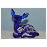 Fenton Art Glass Fawn Deer Handpainted Winter