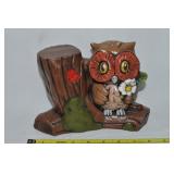 Vintage Ceramic Handpainted Owl Figure 8.5w
