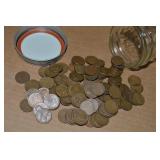 Ball Jar of (100) US Wheaties Pennies Mixed Dates