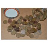 Ball Jar of (100) US Wheaties Pennies Mixed Dates