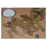 Ball Jar of (100) US Wheaties Pennies Mixed Dates