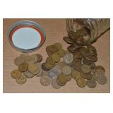 Ball Jar of (100) US Wheaties Pennies Mixed Dates
