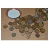 Ball Jar of (100) US Wheaties Pennies Mixed Dates