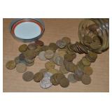 Ball Jar of (100) US Wheaties Pennies Mixed Dates