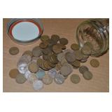 Ball Jar of (100) US Wheaties Pennies Mixed Dates