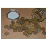 Ball Jar of (100) US Wheaties Pennies Mixed Dates