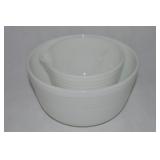 (2) Vtg Pyrex Hamilton Beach Milk Glass Mixing