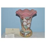 Fenton Connoisseur Coll 1997 Trillium Burmese Art