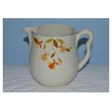 Vtg Hull Jewel Tea Autumn Leaf Ribbed 6" Pitcher