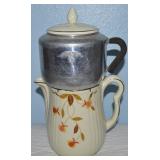Vtg Hull Jewel Tea Autumn Leaf 9" Coffee Pot & Lid