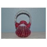 Fenton Art Glass Cranberry Opalescent Swirl