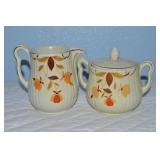 Vtg Hull Jewel Tea Autumn Leaf Sugar & Creamer